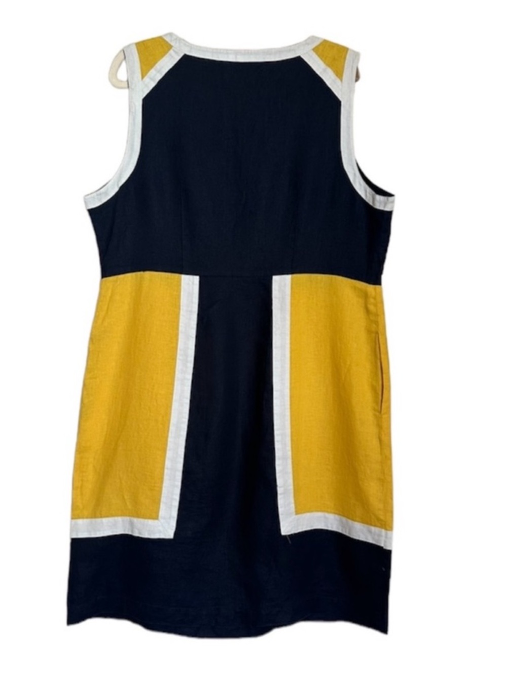 Boden Anita Color Block Linen Dress - Picture 7 of 8